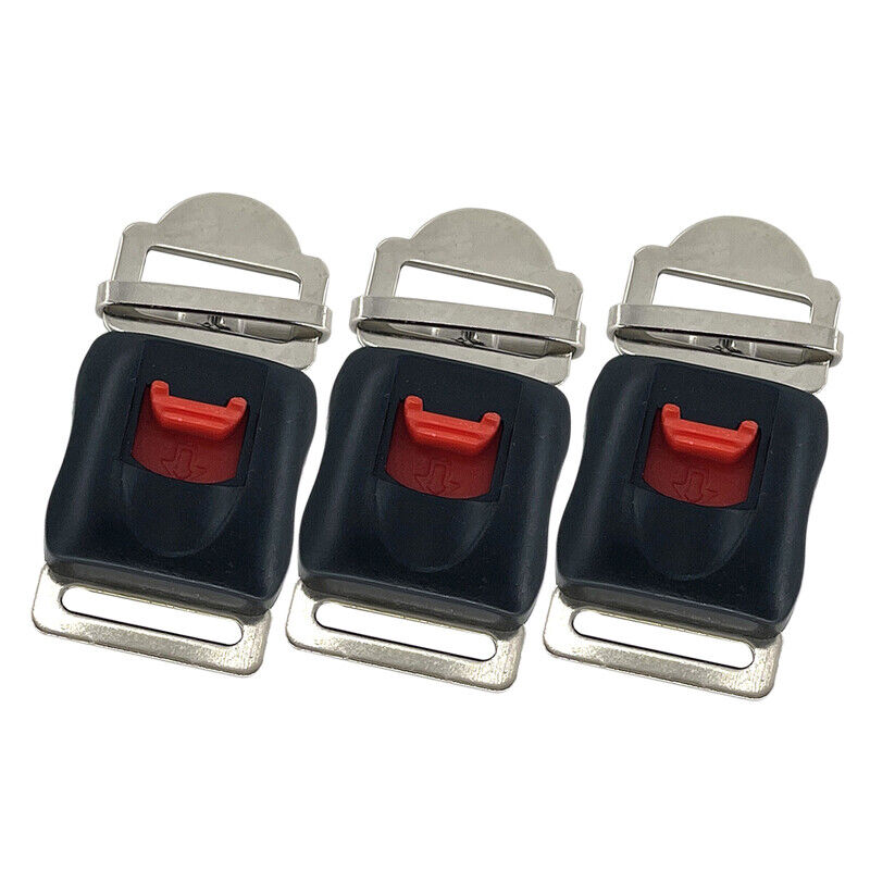3x Motorcycle Helmet Chin Strap Quick Release Disconnect Buckles Metal