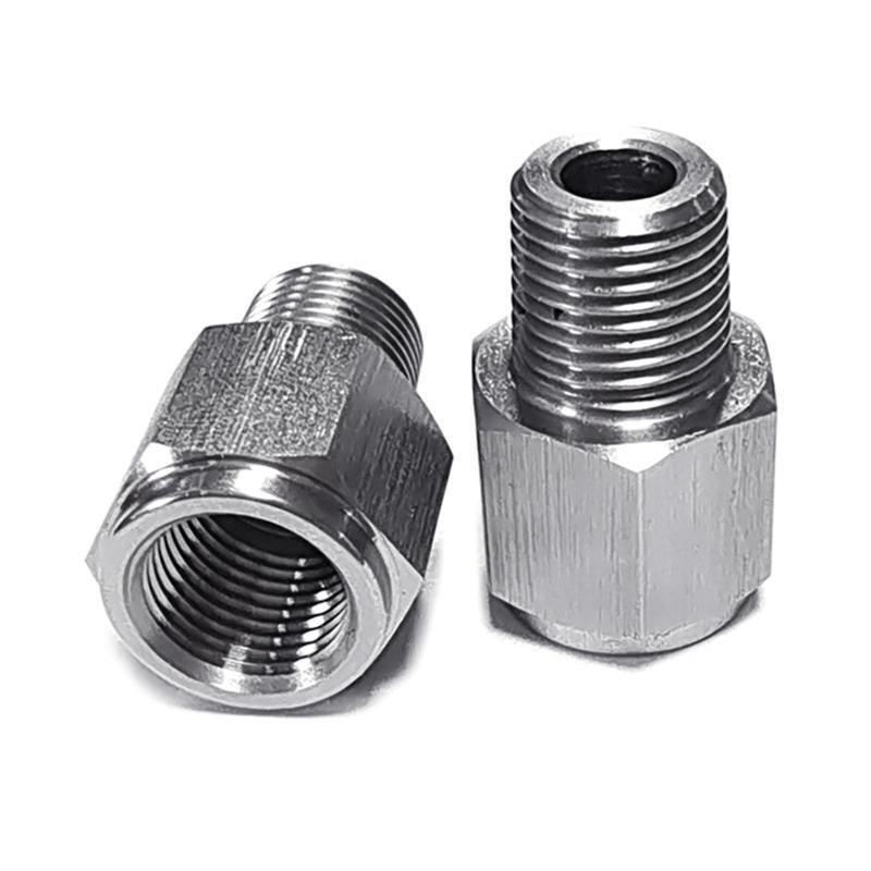 1/8NPT Female To M10x1.0 Male Reducer Oil Pressure Gauge Adapter Stainless Steel