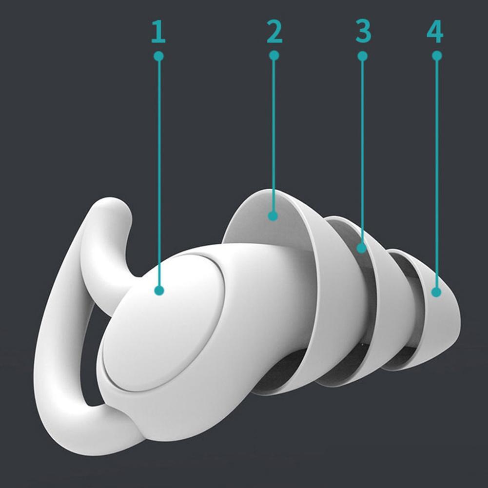Silicone Ear Plugs Sound Insulation Anti Noise Sleeping Earplugs (White)