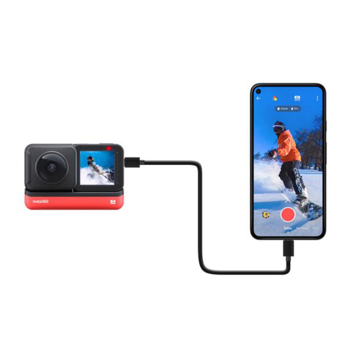 For Insta360 ONE RS/R Sports Camera to Android Phone Type-C/Micro-USB Data Cable