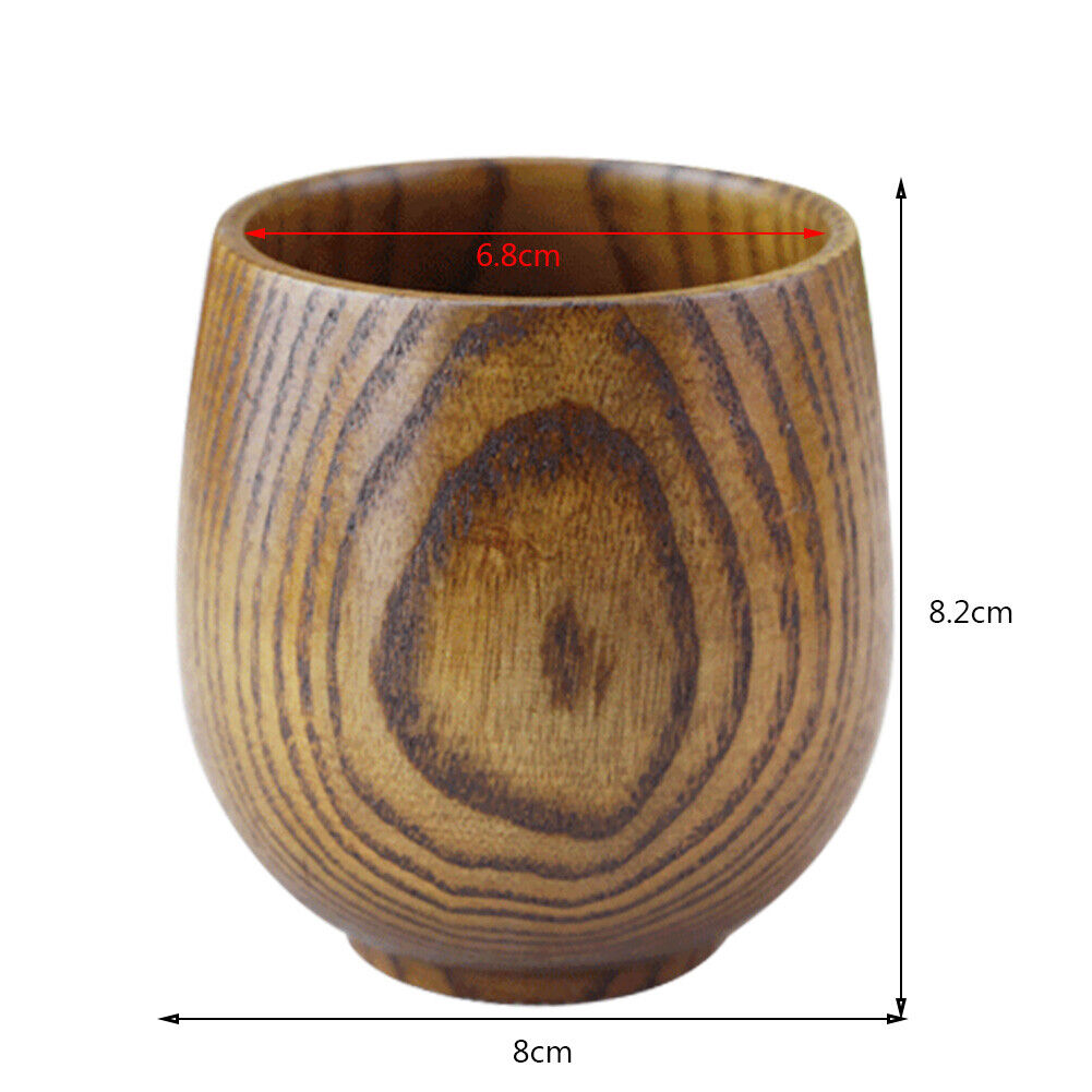 Wooden Big Belly Cup Jujube Wood Beer Mug Tea Coffee Drinking Cups (Foot)