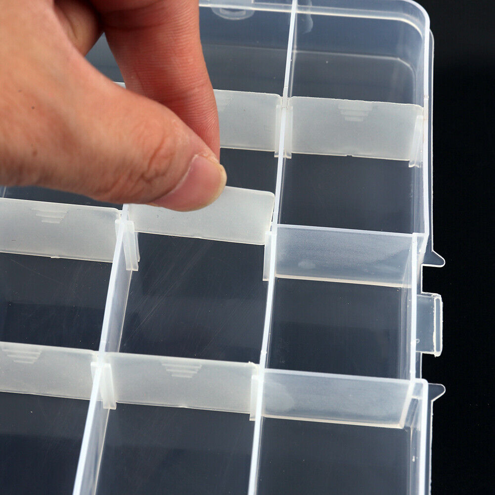 15 Slots Transparent Plastic Fishing Lure Box Fishing Tackle Storage Box
