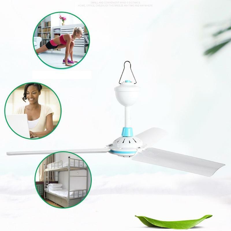 50cm 12V Ceiling Fan Air Cooler Hanging Fan for Camping Outdoor Tent Home Bed