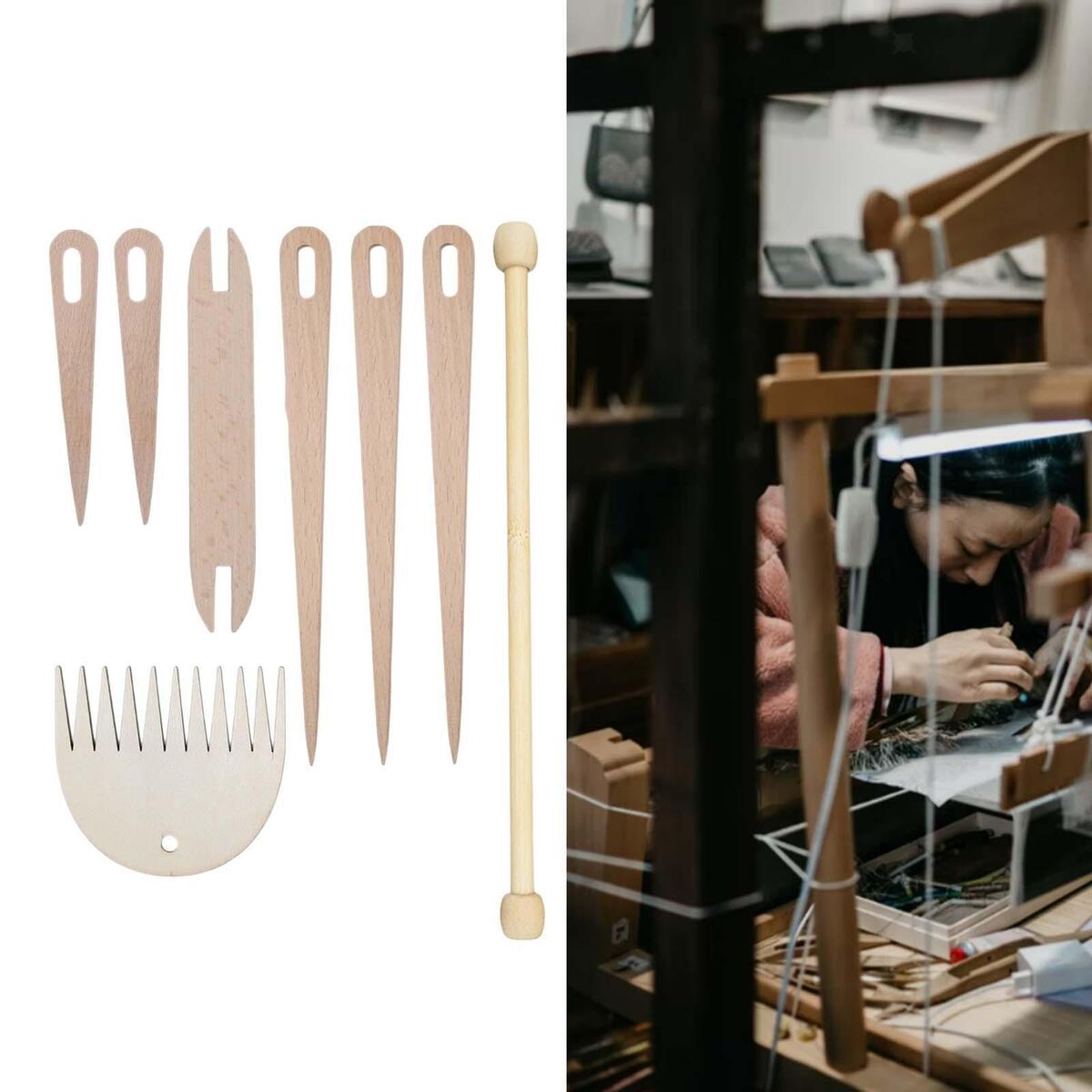8Pcs Weaving Tools DIY Tool  Loom Stick  for Knitting Tapestry
