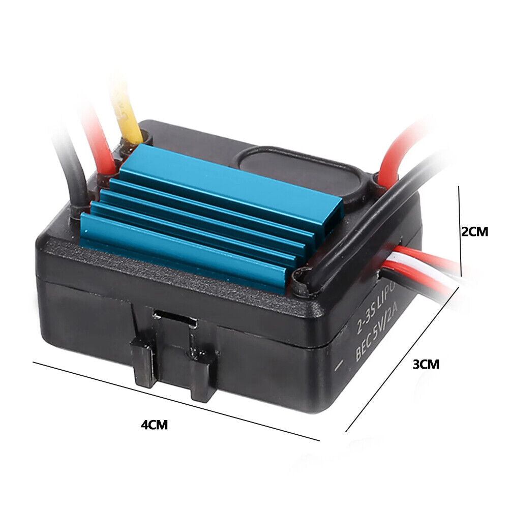 Waterproof 35A Brushless ESC Speed Controller for 1/16 1/18 RC Truck Blue