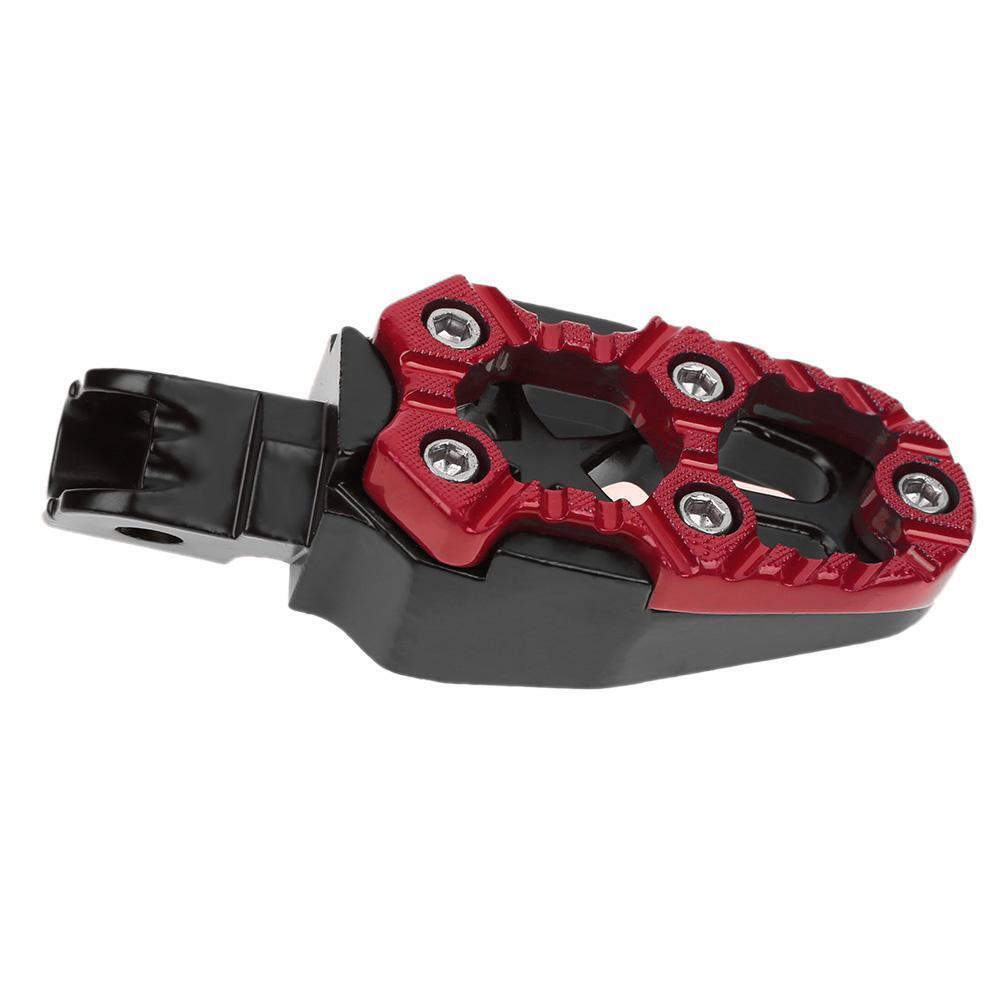 2pcs Universal 8mm Metal Motorcycle Foot Pedals Footrests w/ Spring(Red)