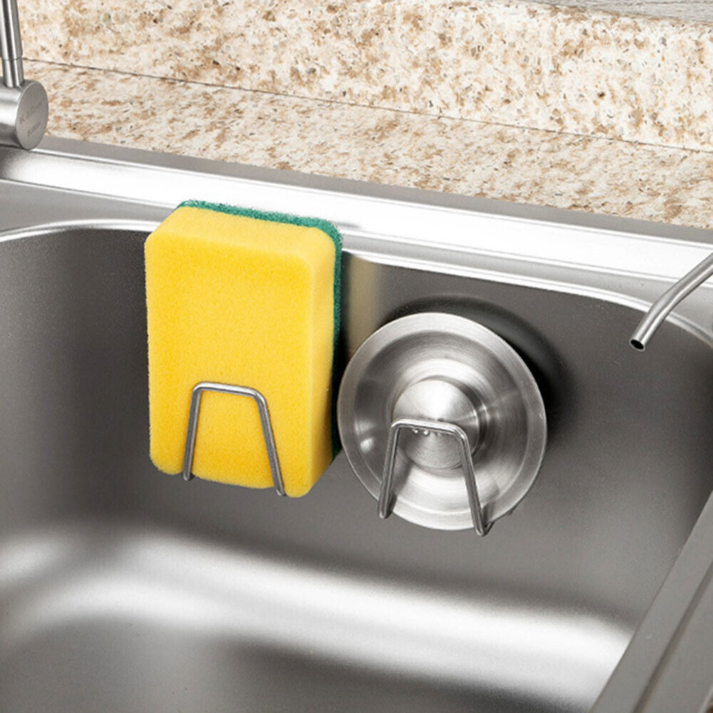 Sink Sponge Holder Self Adhesive Drain Drying Rack (201 Stainless Steel)