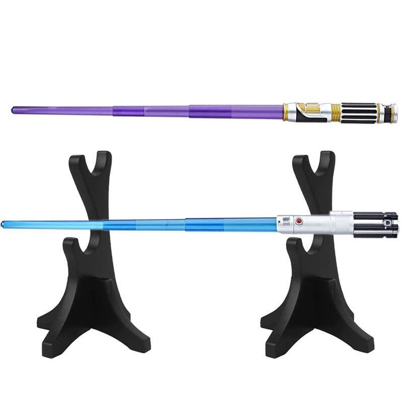 Sword Holder 2 Pcs Acrylic Samurai Swords Black Storage Rack Shelf
