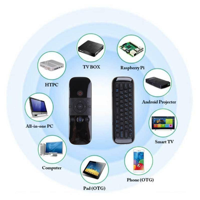 58 Keys 2.4Ghz Wireless Handheld Keyboard USB Charge Voice Control Air Mouse IR