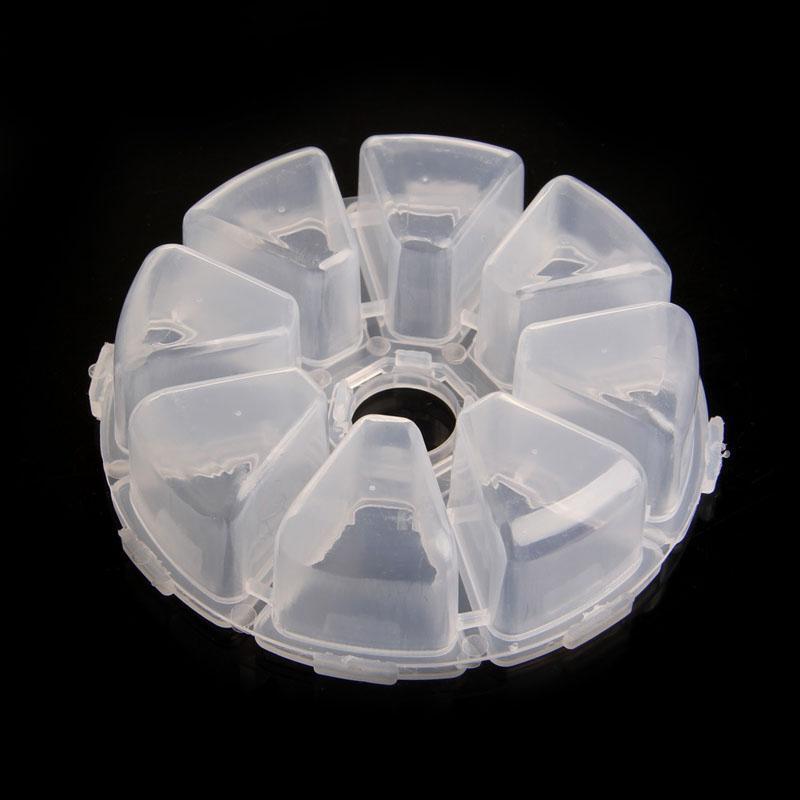 Transparent Plastic Jewelry Organizer Box 8 Divider Grid Compartment Case
