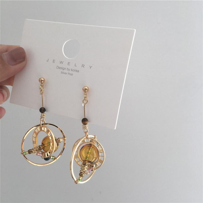 Fashionable Unique  Glass Ball Planet  Earrings Set for Girls Women Gift