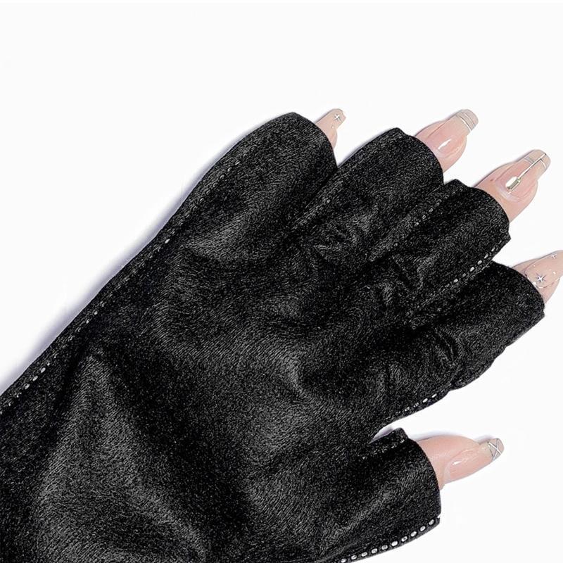 Fingerless Anti UV Radiation Protection Glove Gel Manicure Glove Nail Dryer Tool