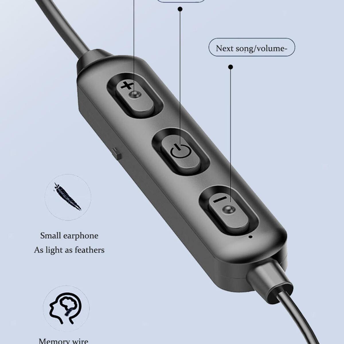 5.0  Neckband Headset Retractable earplugs for Mobile Phone