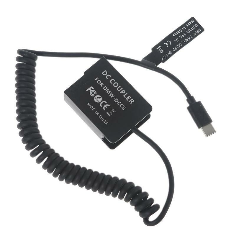 Type-C to DMW DCC8 Dummy Battery Portable Camera Power Source for G5 G6 G7 G80