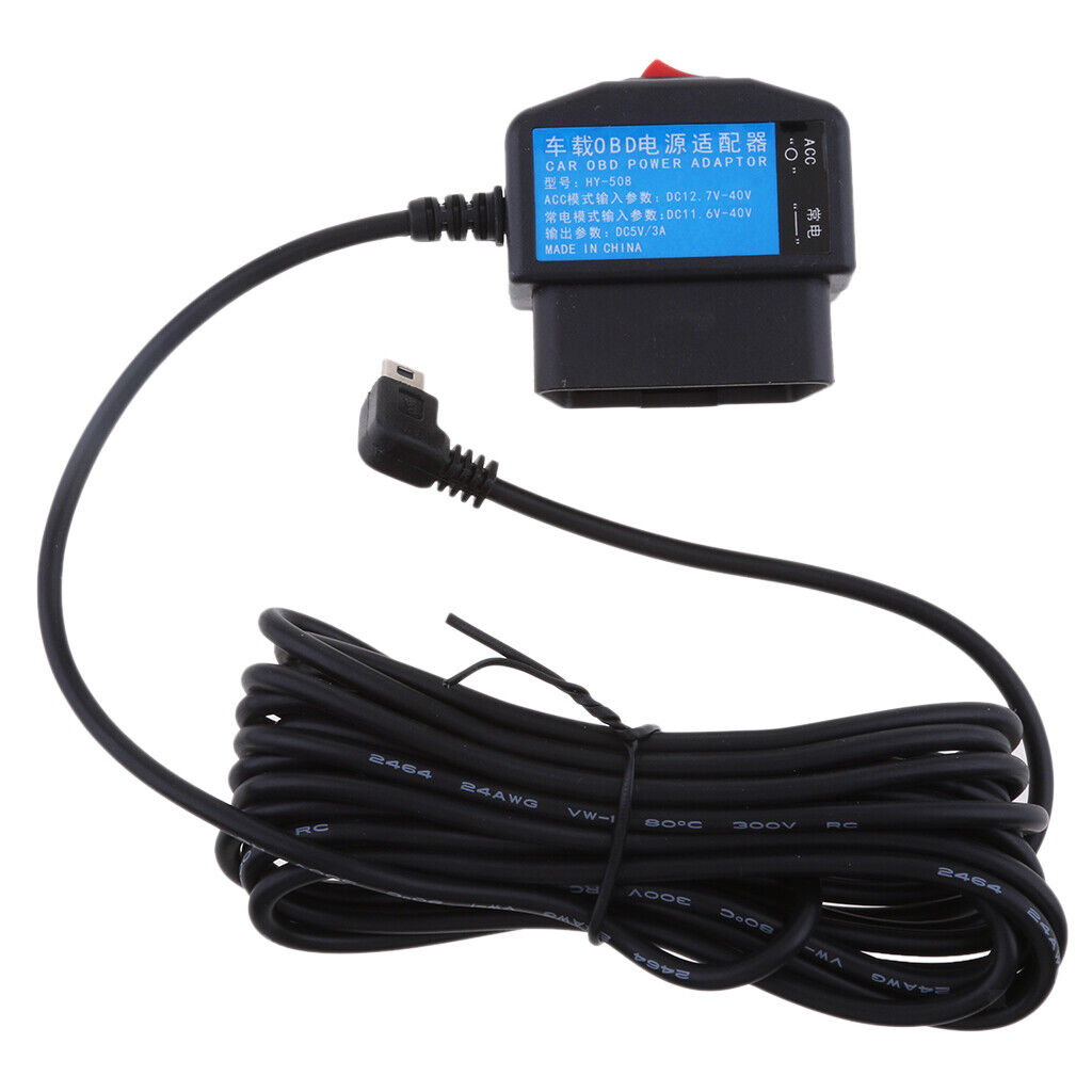 New 12/24V to 5V/3A    Cam Hardwire Kit with Mini USB Head Cable