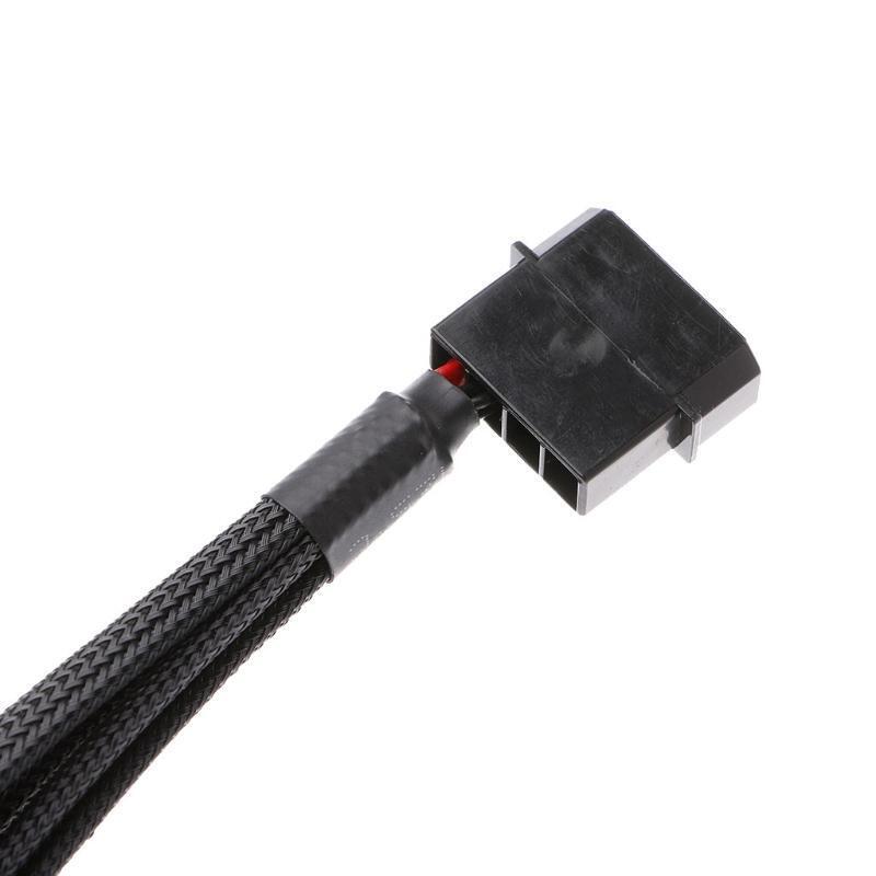 4-Pin Molex Male To 4x 3-Pin/4-Pin PWM Male Sleeved Fan Extension Adapter Cable
