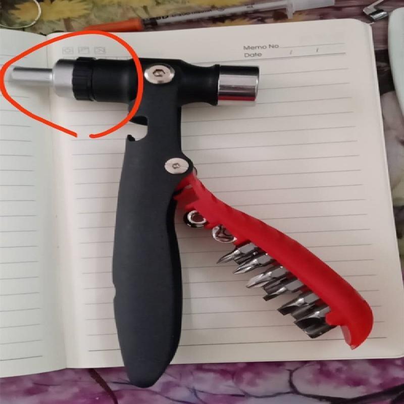 Multi Function Hand Tool Screwdriver with Hammer Nail Puller Ratchet Screwdriver