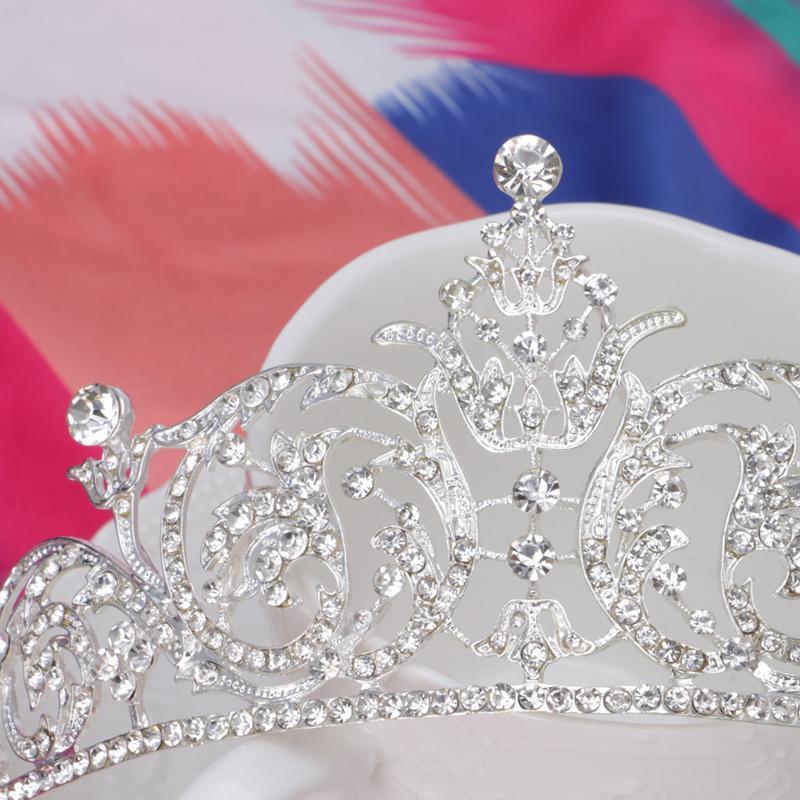 Bridal Austrian Rhinestone Tiara Wedding Crown Veil Headband Hair Accessories