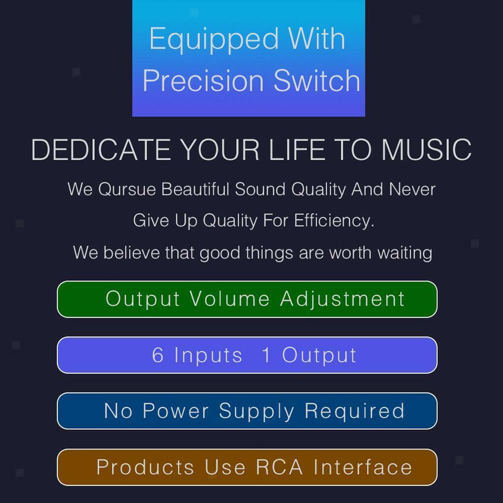 New 6  Output Stereo  Speaker Switch Selector with  Control