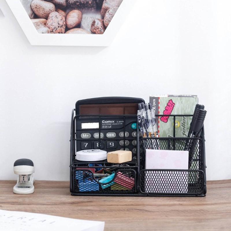 Multi-functional Office Desk Organizer with Drawer Pen Holder Cosmetic Organizer