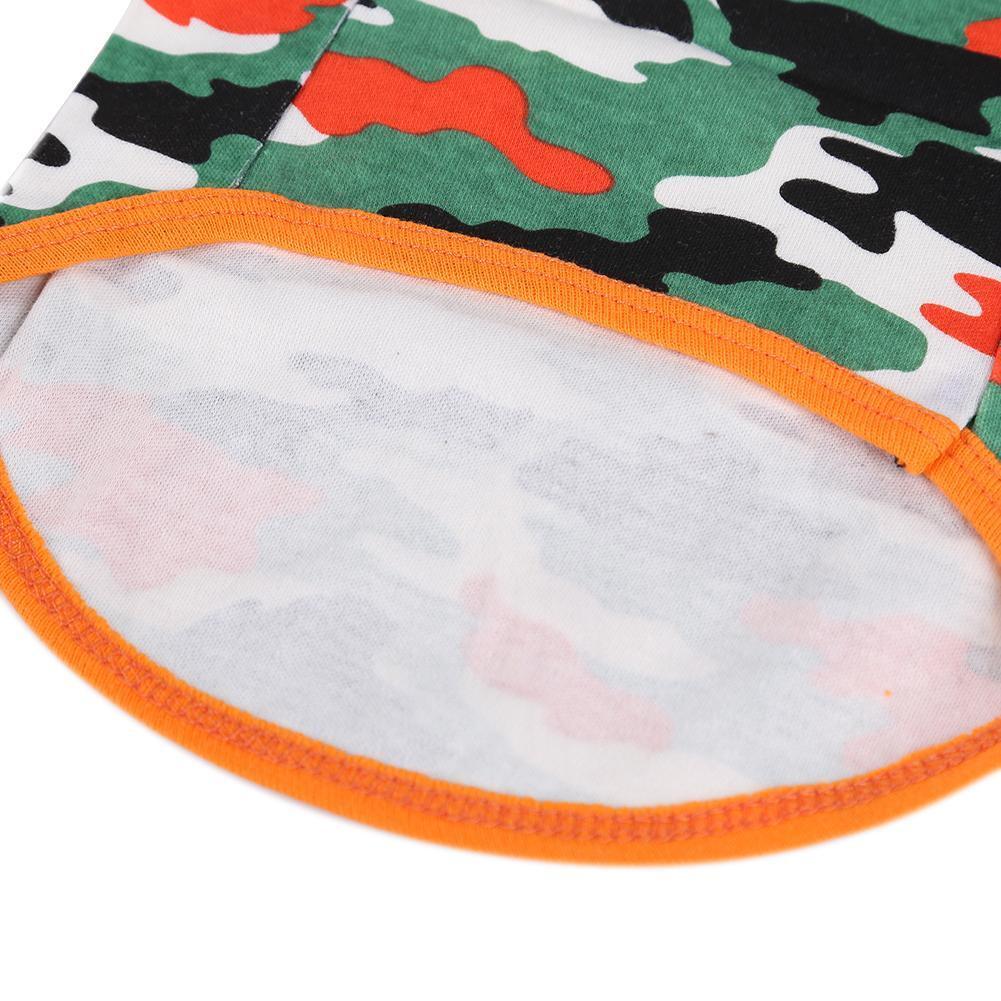 Camouflage Pet Shirt Clothes Spring Summer Dog Puppy Vest Outfit(Orange/S)