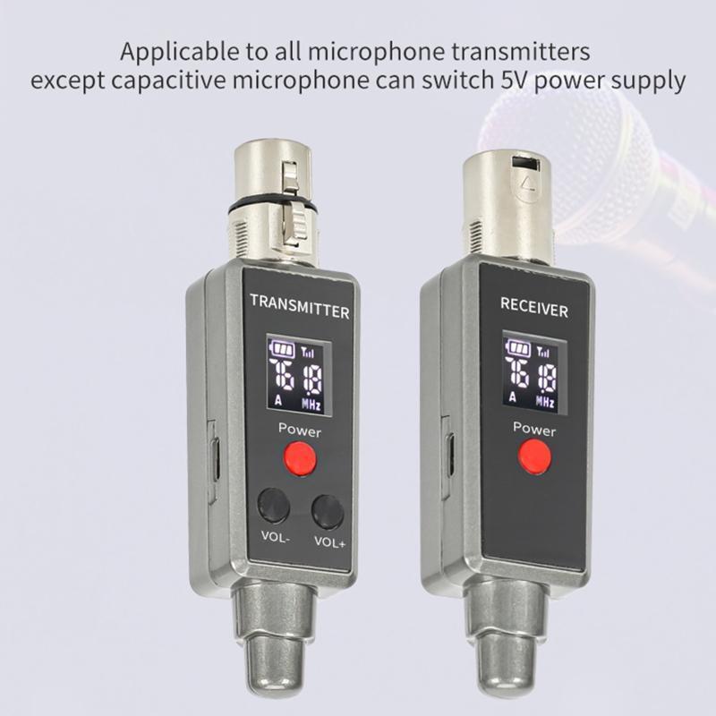 Plug-on Rechargeable Microphone Wireless System 2.4 Ghz for Dynamic Microphone