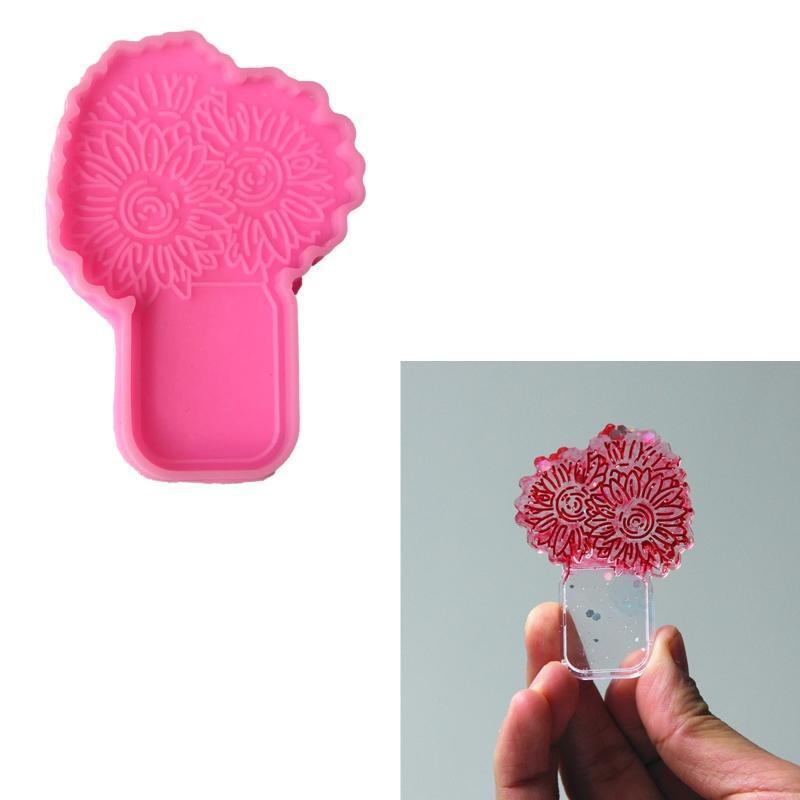 DIY Flower Bottle Keychain Silicone Epoxy Mold DIY Keychain Pendant Jewelry Mold
