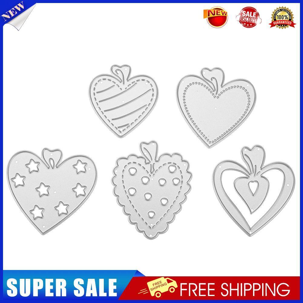 5pcs Heart Sewing Thread Metal Die Cutting Dies DIY Scrapbooking Embossing