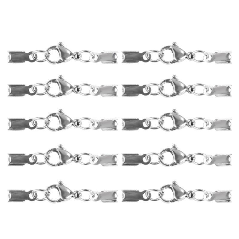 10 Pcs Jewelry Making Lobster Claw Clasp With Crimp End Tips DIY Necklace Kit