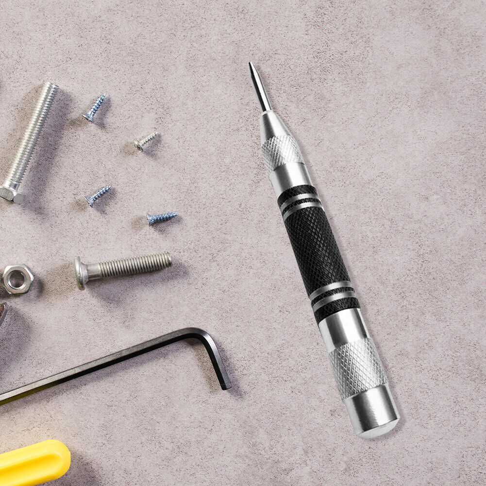 Automatic Center Pin Spring Loaded Mark Center Punch Woodworking Tool (C)