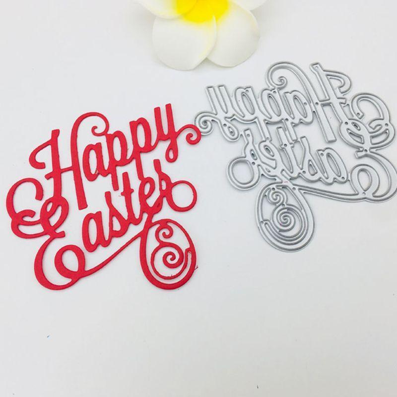 Happy Easter Metal Cutting Dies Stencil Scrapbooking DIY Album Stamp Paper Cards