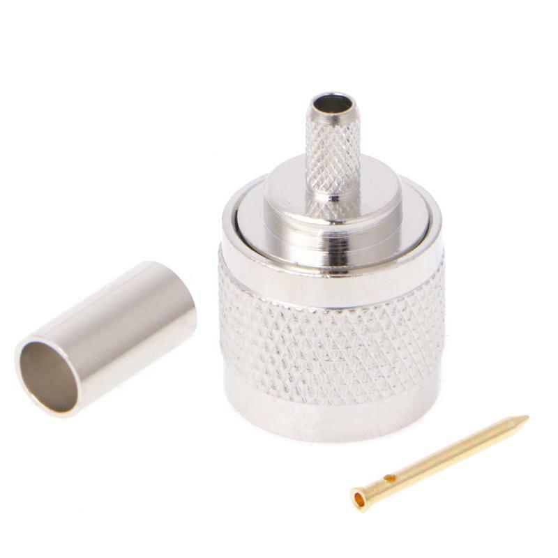 10Pcs N Male Plug Crimp RG58 RG142 LMR195 RG400 Coaxial Cable Straight Connector