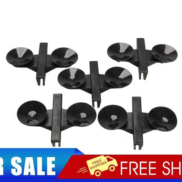 5x Black Plastic Divider Sheet Holder Suction Cups for Aquarium Fish Tank