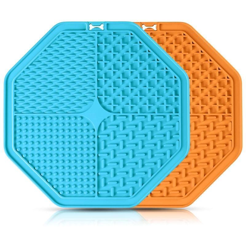 2Pcs Dog Licking Pad for Wet Food Slow Feeder with Suction Cups Puppy Treat Mat
