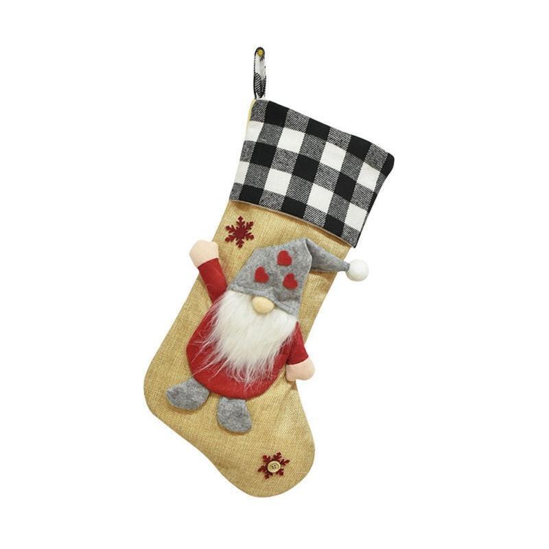 Christmas Gnome Stockings Set of 4 Hanging Ornament Cute Crafts Decor