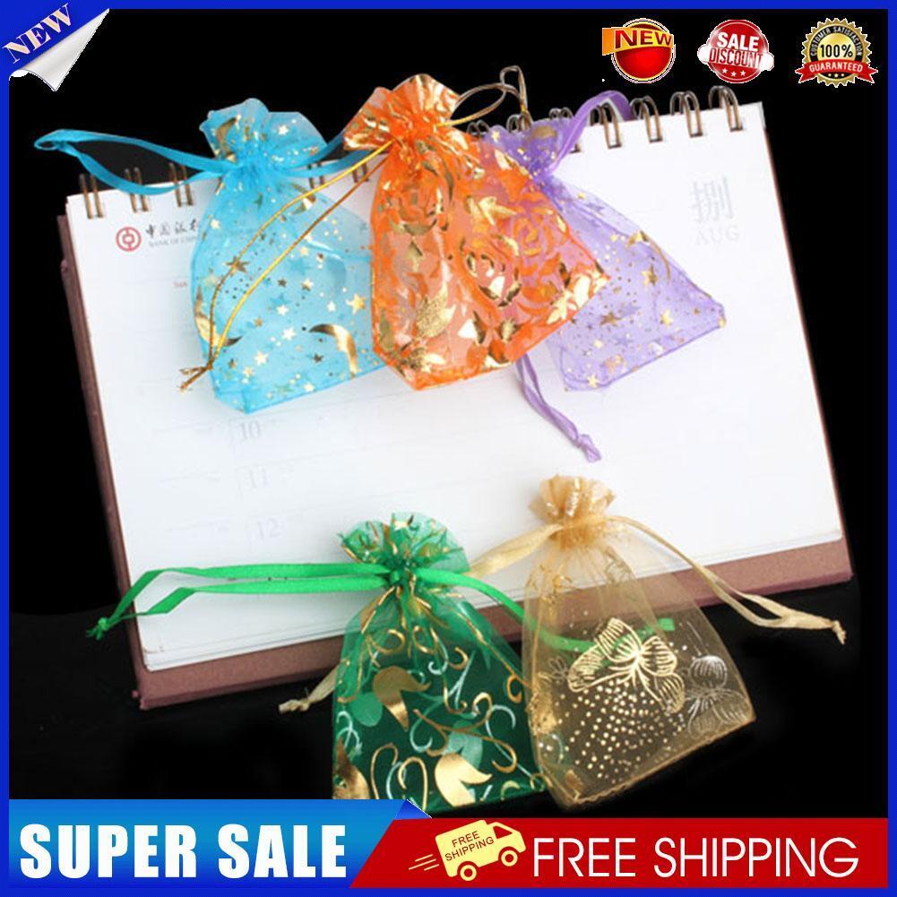 2X50pcs Organza Jewelry Candy Bags Mixed Color Mini Gift Pouch Wedding
