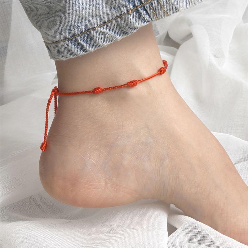2Pcs 7 Knots Lover Red String Friendship Bracelet Attract Wealth Amulet Success