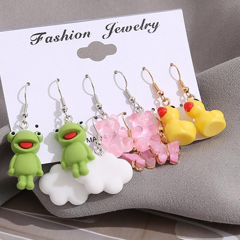5 Pairs Hanging Animal Earrings for Women Designer Statement Funny Earrings