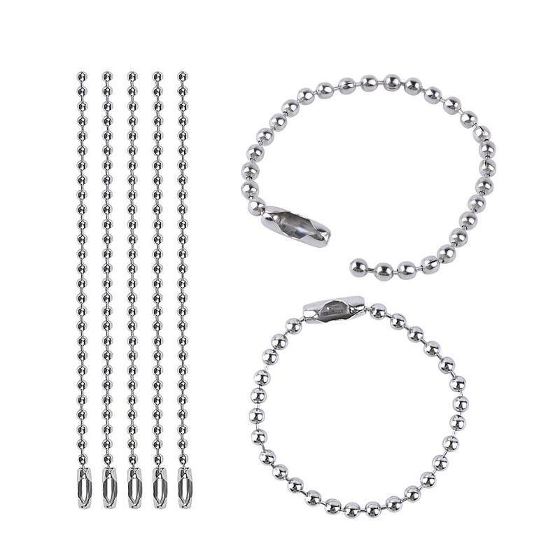 DIY Dog Tag Chain Ball Chain Necklace Chain Bulk 1.5mm Bead Link Beaded Chain
