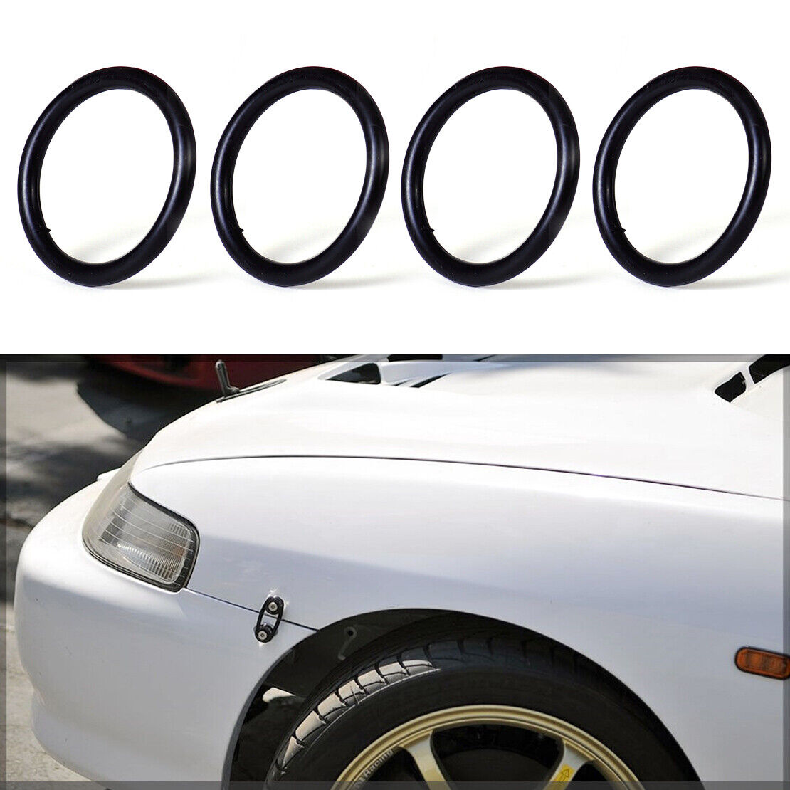 4x Bumper Fender Quick Release Fasteners Replacement Rubber Bands O-Rings Li