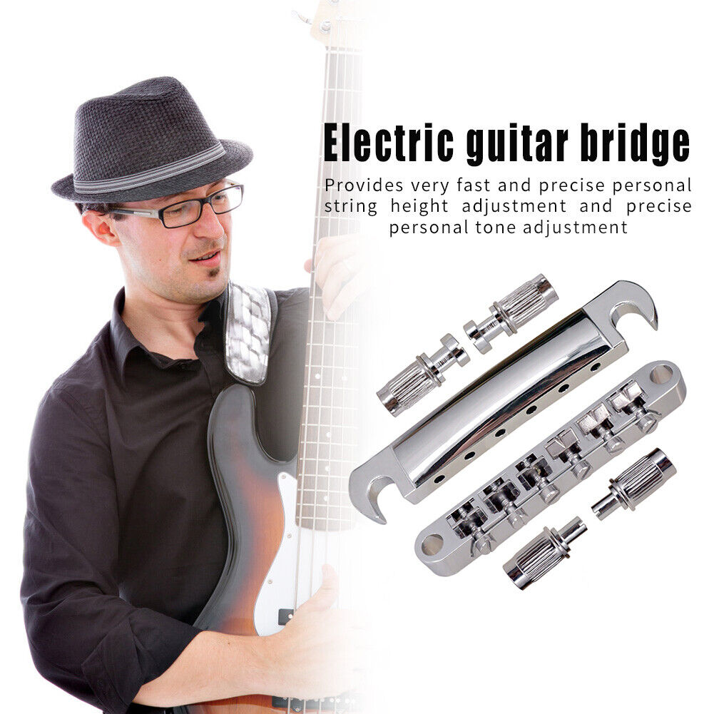 Guitar Saddle Bridge Locking Roller 6 String for LP Electric Guitar Replace