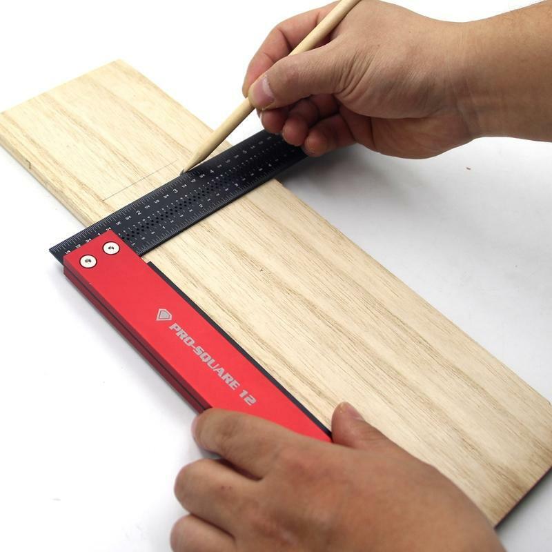 Aluminum Alloy Square Ruler Right Angle Marking Gauge Protractor for Carpenter
