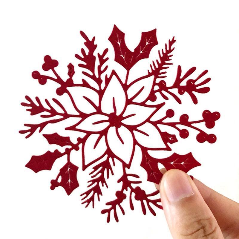 Christmas Flower Metal Cutting Dies Stencil DIY Scrapbooking Album Paper Card