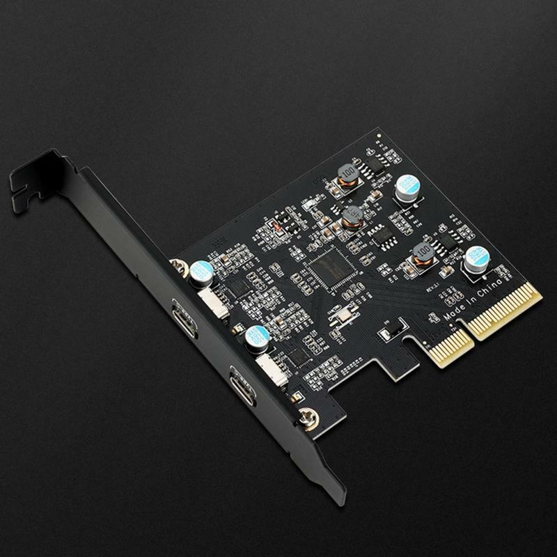 PCI-E 4X to USB 3.1 Gen 2 2-Port (10 Gbps) Type C Expansion Card 15Pin Connector