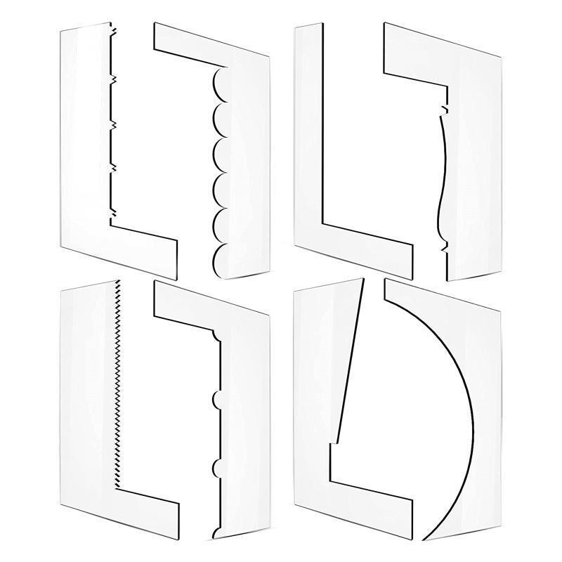 8 Pcs Clear Cake Smoother Scraper Kit Icing Frosting Cake Decorating Comb Tool