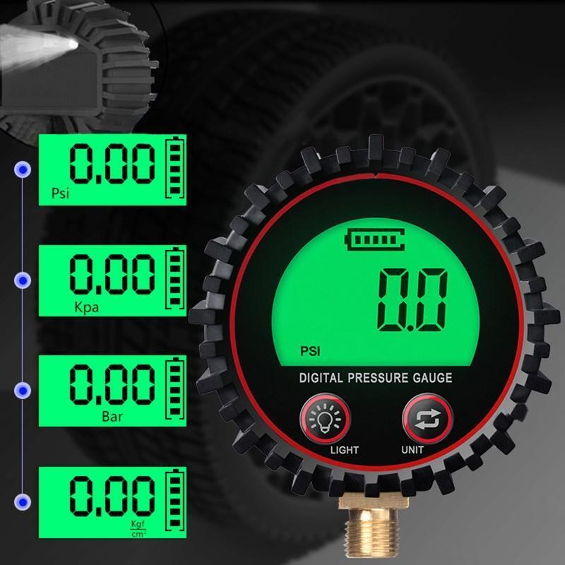 Certificated Accuracy Dial Mechanical Tire Gauge LED Spotlight for Cars, Trucks
