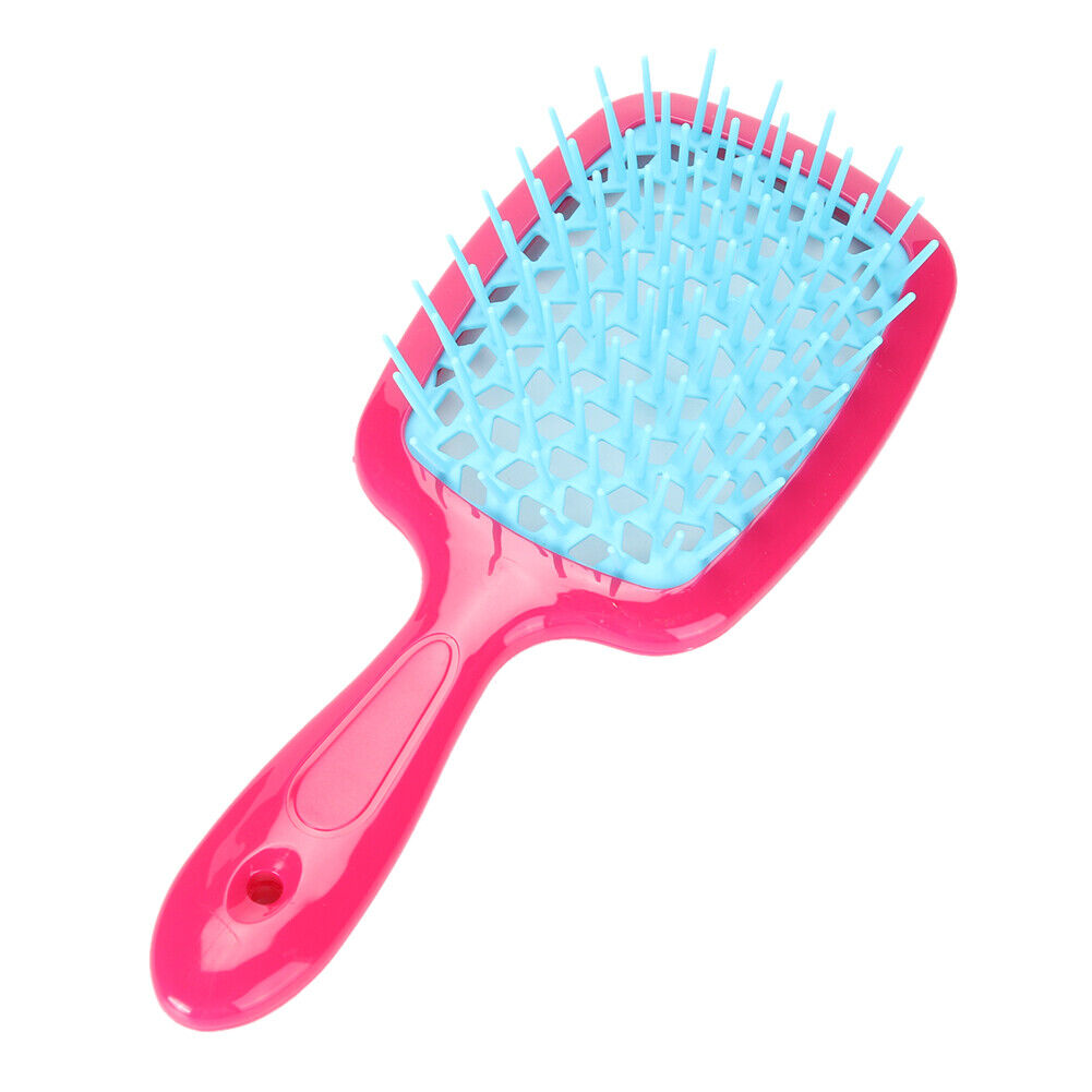 Wide Teeth Air Cushion Combs Scalp Massage Hollow Grid Airbag Brush (Rose)