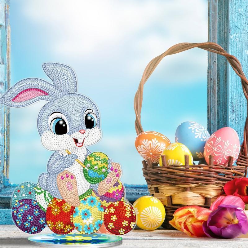 Easter Bunny Eggs 5D Diamond Art Painting Ornaments DIY Desktop Table Decoration