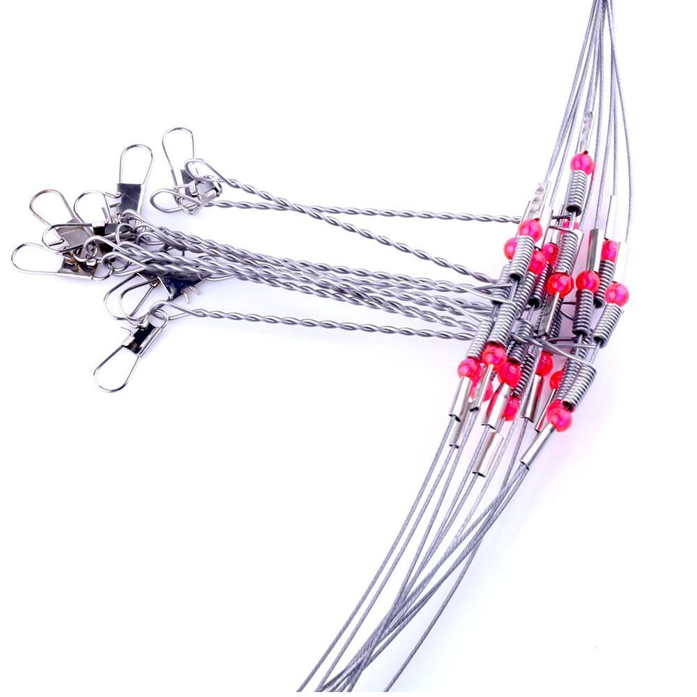 Steel String Safety Snaps Fishing Wire Line Rope Wire Leader Trace With Snap