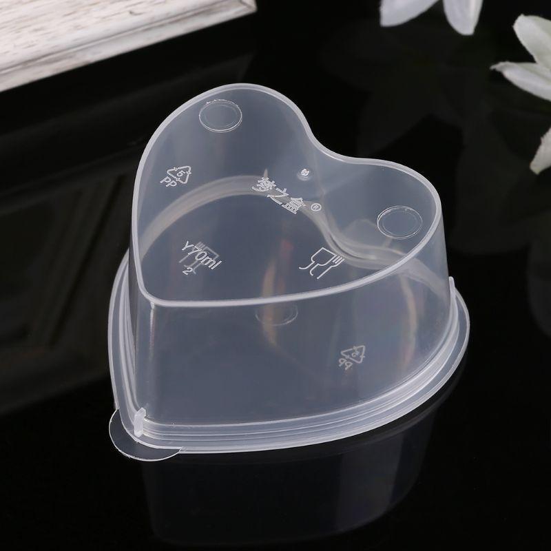 10Pcs Disposable Jello Shot Cups Set Of 70ml Heart Shaped Sauce Pot Container